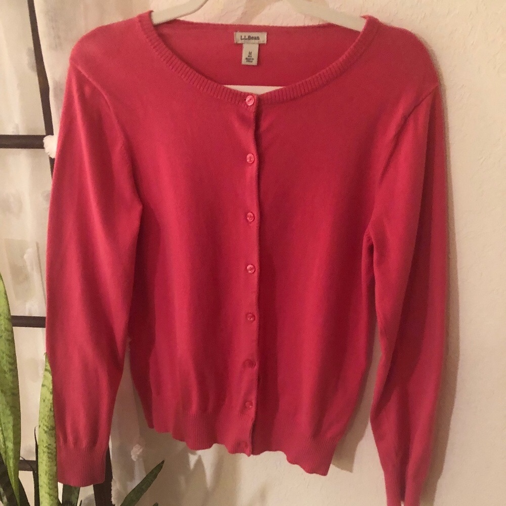 LL Bean Cardigan Pink